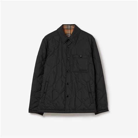 01t-1604409 burberry|Reversible Thermoregulated Overshirt in Black .